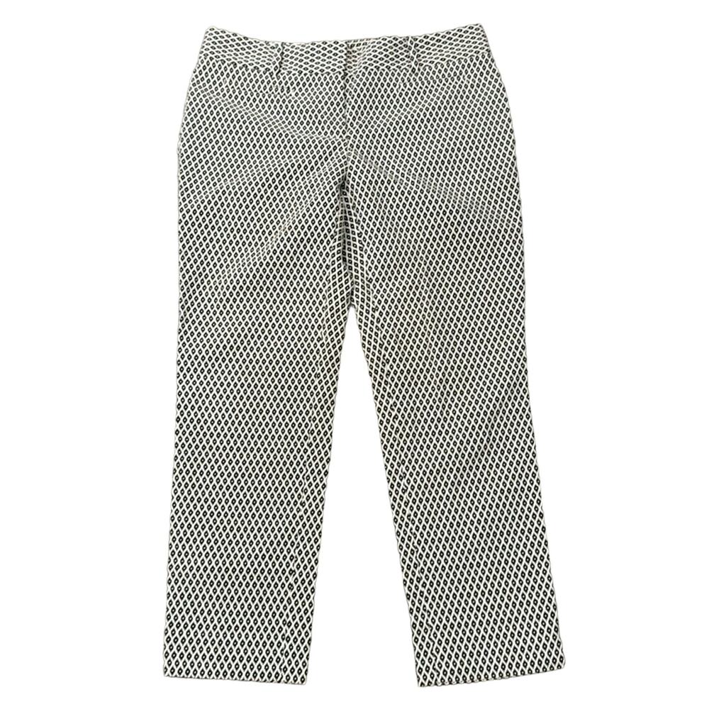 Ann Taylor Women's Devon Cropped Leg Pants White Black Size 6